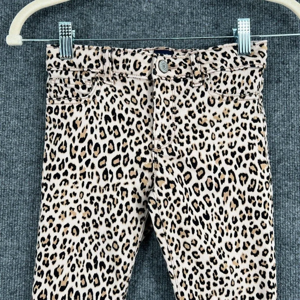 Gap Girls 7 Jeans Stretch Jeggings Leopard Print Skinny Adjustable Waist
